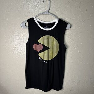 Recycled Karma Black and Gold Pac-Man Kids Tank Top